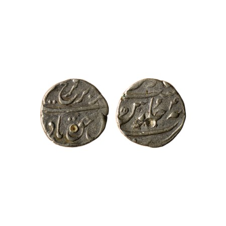 Farrukhsiyar, Silver 1/2 Rupee, 5.65gm, Surat Mint partly seen, RY 4. KM 375.2. Test mark,