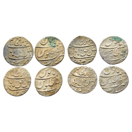 Farrukhsiyar, Silver Rupee (4), Surat Mint, AH XX29 / RY 6, AH X130 / RY 6, AH 1128 / RY 5