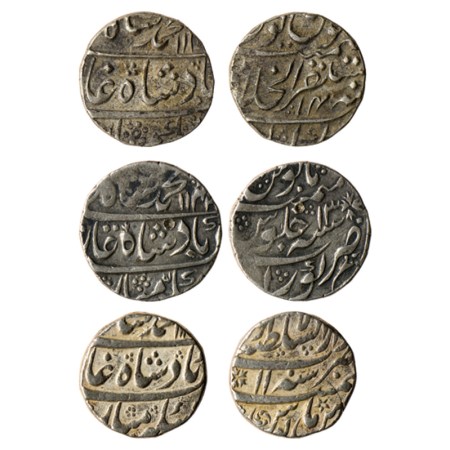 Muhammad Shah, Silver Rupee (3), Akbarabad Mustaqir ul khilafat Mint, AH 113X / RY 14, Kor