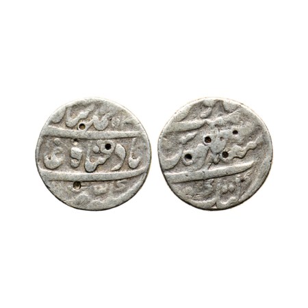 Muhammad Shah, Silver Rupee, 11.60gm, Katak Mint, AH 1136, complete mint at bottom, KM 436
