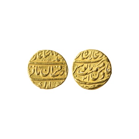 Muhammad Shah, Gold Mohur, 10.77gm, Shahjahanabad Dar us Khilafat Mint, AH 1XXX / RY 21. K