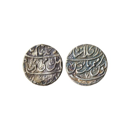 Shah Alam II, Silver Rupee, 11.28gm, Shajahanabad Dar ul Khilafat Mint, AH 1179/ RY 7. KM 