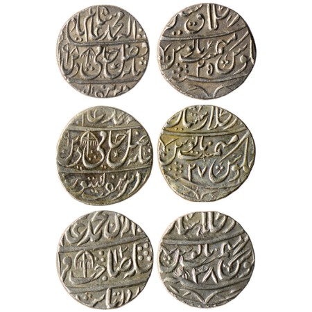Shah Alam II, Silver Rupee (3), Shahjahanabad Dar ul Khilafat Mint, AH X198/ RY 25 with in