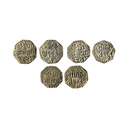 Assam, Silver 1/4 Rupee (3), Gaurinath Simha, SE 1706/RY 5, 1707/RY 6, 1709/RY 8. A.Mitra 