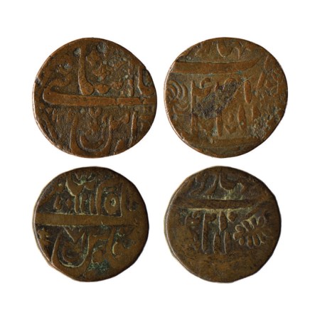 Maratha Confederacy, Copper 2 Paisa (2), 16.33/16.13gm, Saharanpur Mint, AH 1217 / RY 44, 