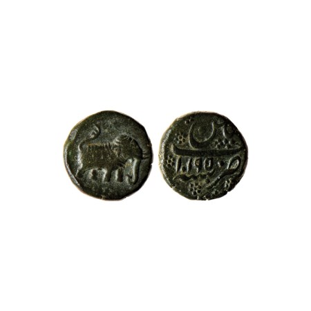 Mysore, Copper Paisa, 12.30gm, Haider Ali, Patan Mint, AH 11195, Ornamented with flowers. 