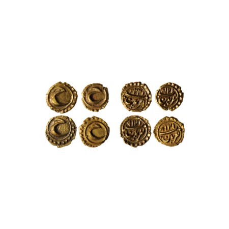 Mysore, Gold Fanams (4), Tipu Sultan, Patan Mint, AM 1215 (2), 1218, 1222, with complete b