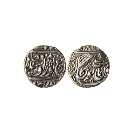 Sikh Empire, Silver Rupee, 10.96gm, Ranjit Singh, Amritsar Mint, Nanak Shahi Couplet, leaf