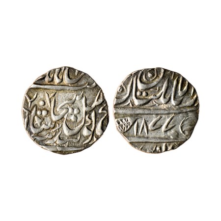 Sikh Empire, Silver Rupee, 11.11gm, Ranjit Singh, Multan Mint, Nanak Shahi Couplet,VS 1877