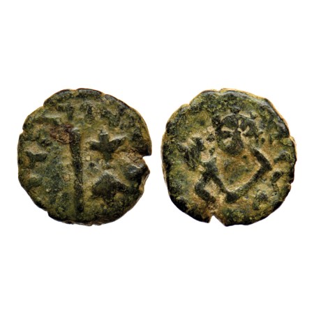 Western Kshatrapas, Kshaharata Family, Bhumaka, Copper, 3.50gm, Obv: Arrow and thunderbolt
