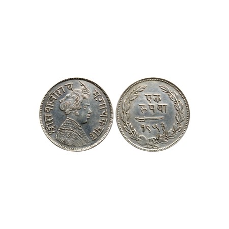 Baroda, Silver Rupee, 11.30gm, Sayaji Rao III, VS 1953. KM # Y36a. About Very Fine, Scarce
