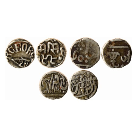 Bundi, Gwalior, Orchha, Silver ½ Rupee (3), Bundi, Ram Singh, in the name of George V, Gwa