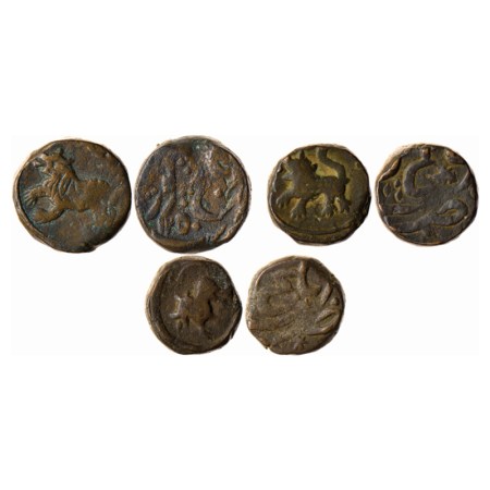 Hyderabad Feudatory Elichpur (3), Copper 2 paisa, 1 paisa & 1/2 paisa, 15.08, 12.00, 8.50g
