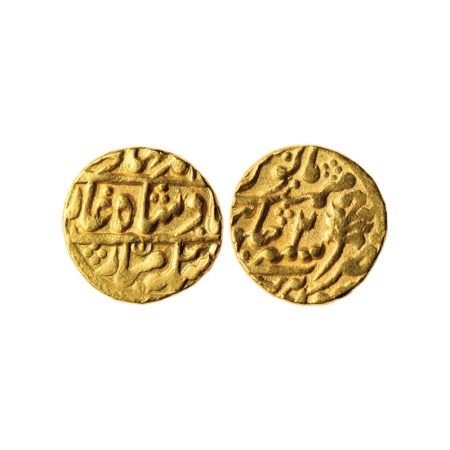 Jaipur, Gold Mohur, 10.82gm, in the name of Bahadur Shah II, Sawai Jaipur Mint, RY 2, Jhar
