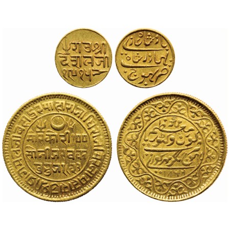 Kutch, Gold Kori (2), Desalji II, Gold 25 Kori, Bhuj Mint, in the name of Bahadur Shah, VS