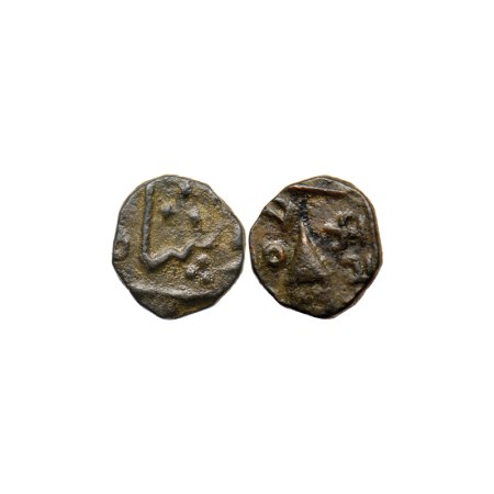 Rampur, Copper 1/2 Paisa, 3.59gm, Fateh Singh, Obv: Persian legend, Rev: Nagari legend 'Fa