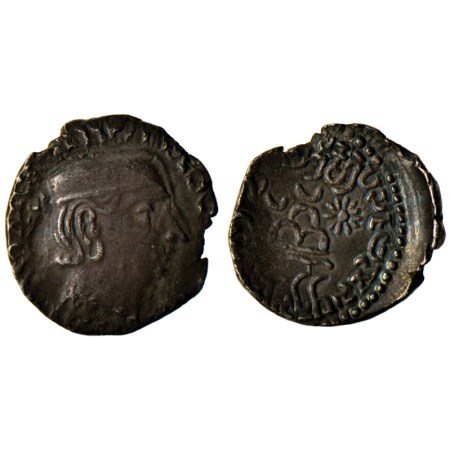 Western Kshatrapas, Rudradaman I s/o Jayadaman (c. 141-165 AD), Kardamaka Family, Silver D