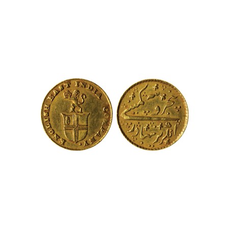 Madras Presidency, Gold Rupees 5 or 1/3 Mohur, 3.88gm, No Date, issue of 1820, milled edge