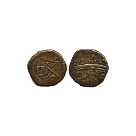 Bombay Presidency, Copper Double Pice, 10.28gm, (1773) AD. Obv: Bale Mark, 4 above with V 