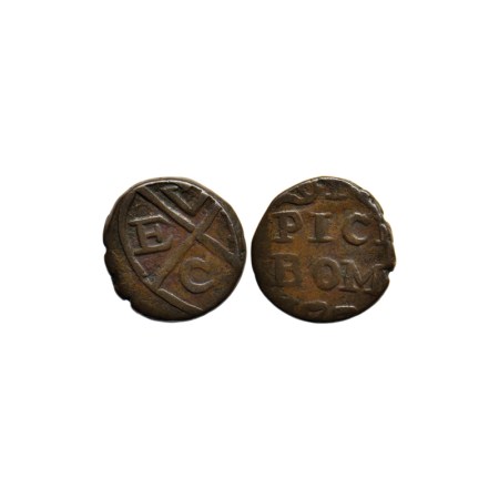 Bombay Presidency, Copper Pice, 4.94gm, (1773) AD. Obv: Bale Mark, 4 above with V E C I in