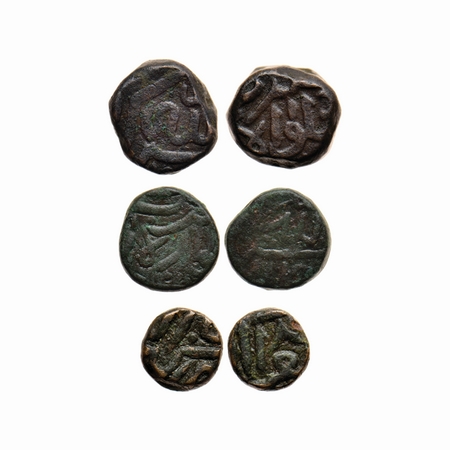 Akbar, Copper Dokdo, Trambiyo, 1/2 Trambiyo (3 Coins), 9.68gm 6.00gm, 3.09gm, Delwara Mint