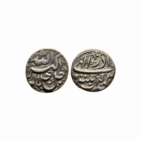 Akbar, Silver Rupee, 11.14gm, Patna Mint, Ilahi 'Azar', RY 43, complete mint name. A.Liddl