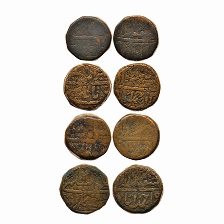 Jahangir As Salim, Copper Chautanki (4 Coins), Ahmadabad Mint, month Isfandarmuz (2), Tir 