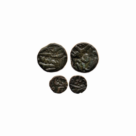 Jahangir, Copper Gujarat fabric Falus (2 Coins), 9.51gm, 3.02gm, Delwara Mint, AH 1028, 10