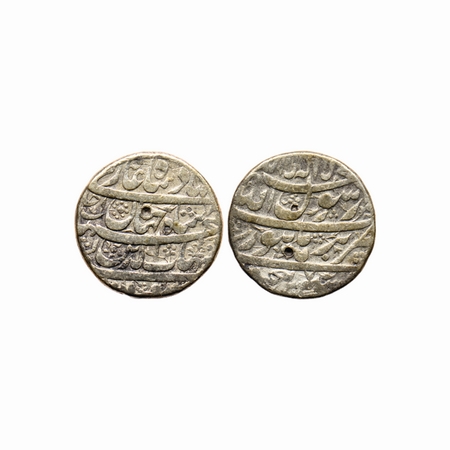 Shah Jahan I, Silver Rupee, 11.25gm, Burhanpur Mint, AH 1037 / RY Ahad (1), legends in fou