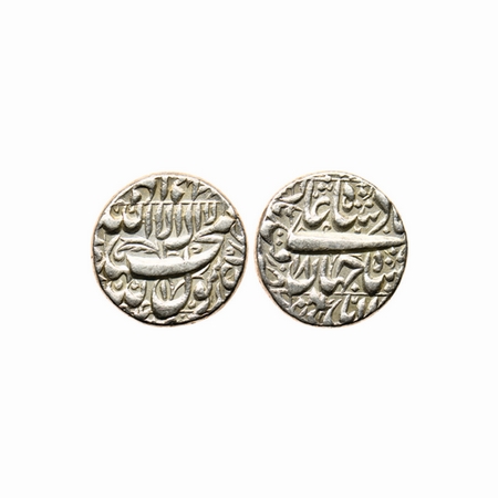 Shah Jahan I, Silver Rupee, 11.39gm, Qandhar Mint, AH unseen / RY 18 RY, legends in square
