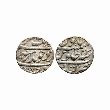 Aurangzeb, Silver Rupee, 11.63gm, Katak Mint, RY 43, complete mint name visible at bottom,