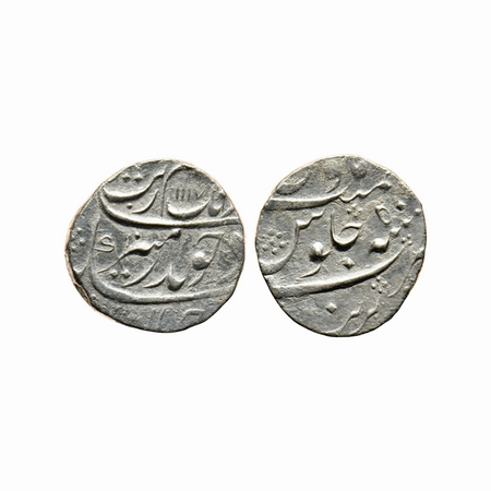 Aurangzeb, Silver Rupee, 11.10gm, Parenda Mint, AH 1117/50 RY, complete mint name visible 