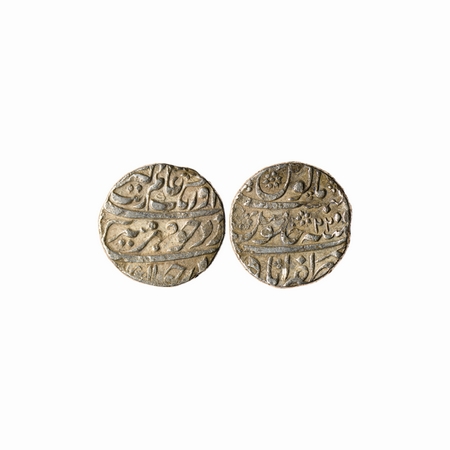 Aurangzeb, Silver Rupee, 11.46gm, Zafarabad Mint, Mehr Munir Couplet, 22 RY, with a unusua