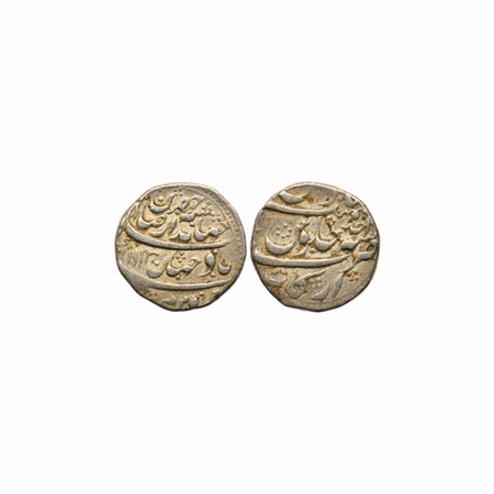Jahandar Shah, Silver Rupee, 11.46gm, Arkot Mint, Sahib Qiran Type, AH 1123/RY Ahad (1), R