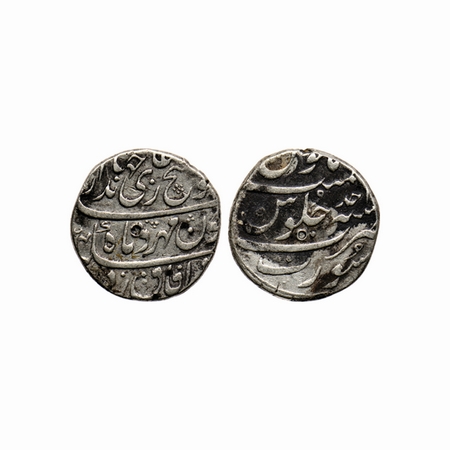 Jahandar Shah, Silver Rupee, 11.07gm, Surat Mint, Abul Fateh Type, AH (11)24 / RY Ahad (1)