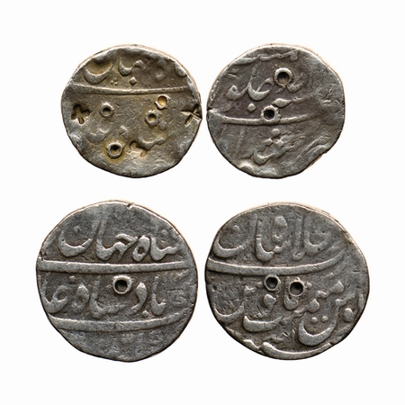 Shah Jahan II (AH 1131 / 1719 AD), Silver Rupee (2 Coins), Murshidabad Mint, RY Ahad (1), 