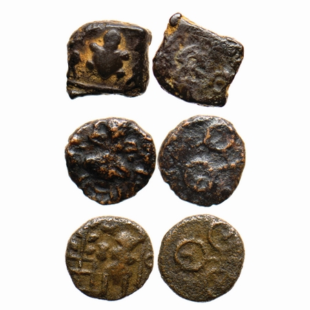 Post-Mauryan, Ujjaini Region, Copper (3 Coins), A three different variety, Obv: Turtle, hu