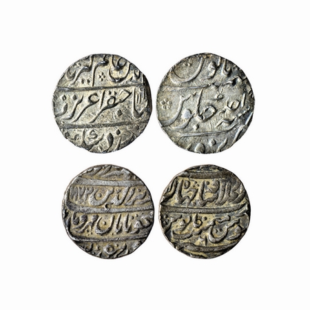 Alamgir II, Silver Rupee, (2 Coins), Narwar Mint, AH 116X / RY Ahad (1), Shahjahanabad Dar