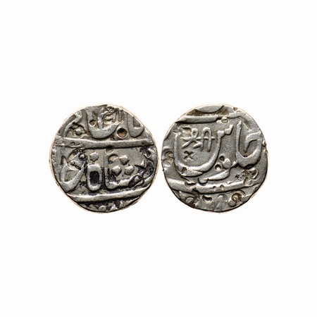 Maratha Confederacy, Silver Rupee, 10.93gm, (Chakan Mominabad) Mint hardly seen, with 'Shr