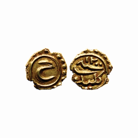 Mysore, Gold Fanam, 0.39gm, Tipu Sultan, Kalikut Mint, AM 1200. KM 78 / Henderson 410. Ext