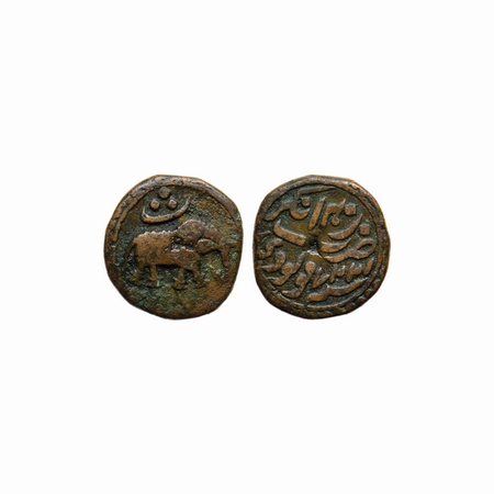 Mysore, Copper Paisa, 10.65gm, Tipu Sultan, Nagar Mint, AM 1227. Obv: Elephant right with 
