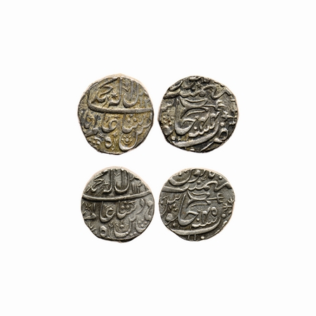 Bhopal, Silver Rupee (2 Coins), Nawab Hayat Mohammad Khan ( 1777-1808 AD), (Daulatgarh) Mi