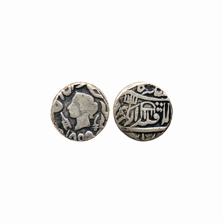 Bindraban, Silver Rupee, 10.29gm, Local Coinage, in the name of Queen Victoria, 1859 AD, O