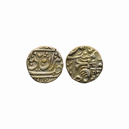 Gwalior, Silver Rupee, 10.82gm, Jayaji Rao (1843-1886 AD), Basoda Mint, in the name of Muh