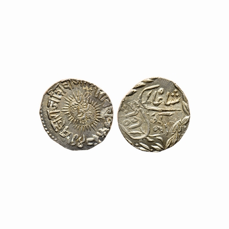 Indore, Silver Rupee, 11.15gm, Error Double struck on both sides, Shivaji Rao Holkar, VS 1