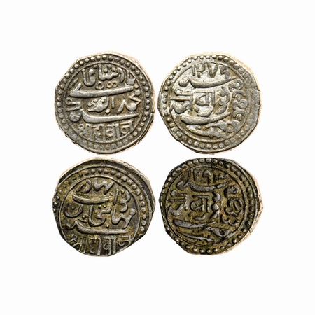 Junagadh, Silver Kori, 4.60gm (2 Coins), Bahadur Khan, AH 1279 / VS 1919, and Mahabat Khan