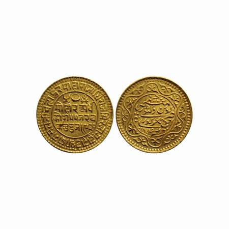 Kutch, Gold 50 Kori, 9.33gm, Pragmalji II (VS 1916-1932/ 1861-1875 AD), Bhuj Mint, in the 