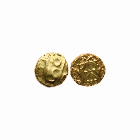 Mysore, Kanthirava Narasaraja Wodeyar (c. 1638-1662 AD), Gold Fanam, 0.38gm, Obv: Narsimha