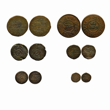 Nawanagar, Copper, (6 Coins), Vibhaji, 3 Dokda VS 1928, VS 1942, 2 Dokda VS 1943, British 