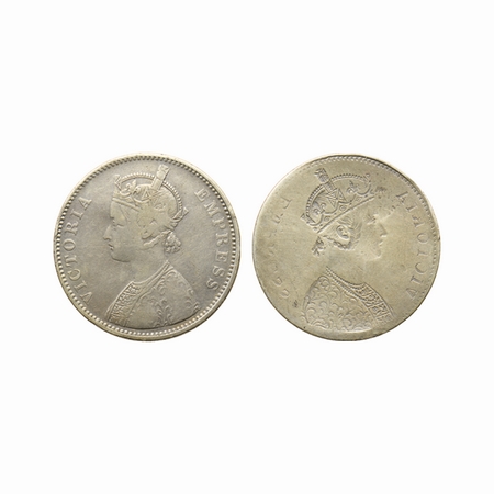Victoria Empress, Silver, Rupee, 11.42gm, Error, Obverse Lakhi / Brokage. About Very Fine,